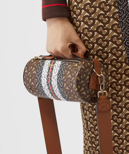 Burberry The Stripe Leather Brown Handbag
