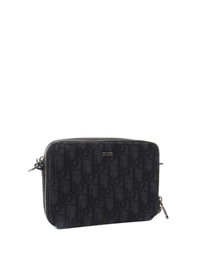 Dior Pouch With Strap Black Dior Oblique Jacquard Rovelle Bags