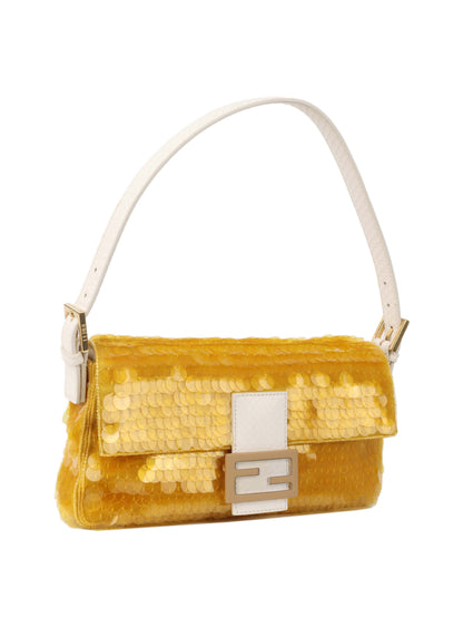 Fendi Yellow Sequin Baguette Shoulder Bag. Rovelle Bags