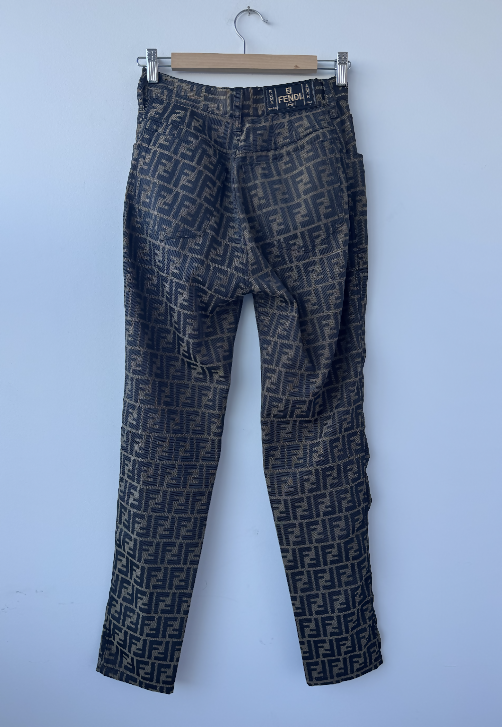Fendi Zucca Print High-Waisted Jeans Rovelle Bags