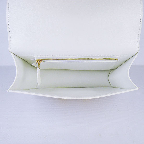 Luxury Hermes Constance Cowskin Leather Bag White Golden