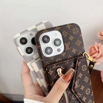 Tri-fold zipper phone case for iphone