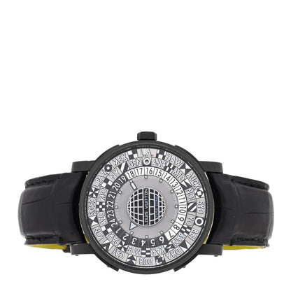 Stainless Steel Alligator 39mm Escale Time Zone Automatic Watch Grey