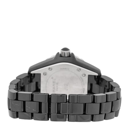 Stainless Steel Ceramic Ruby 33mm J12 Quartz Watch Black