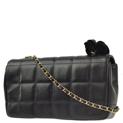 Chanel Black Lambskin Camellia Choco Bar Shoulder Bag Rovelle Bags