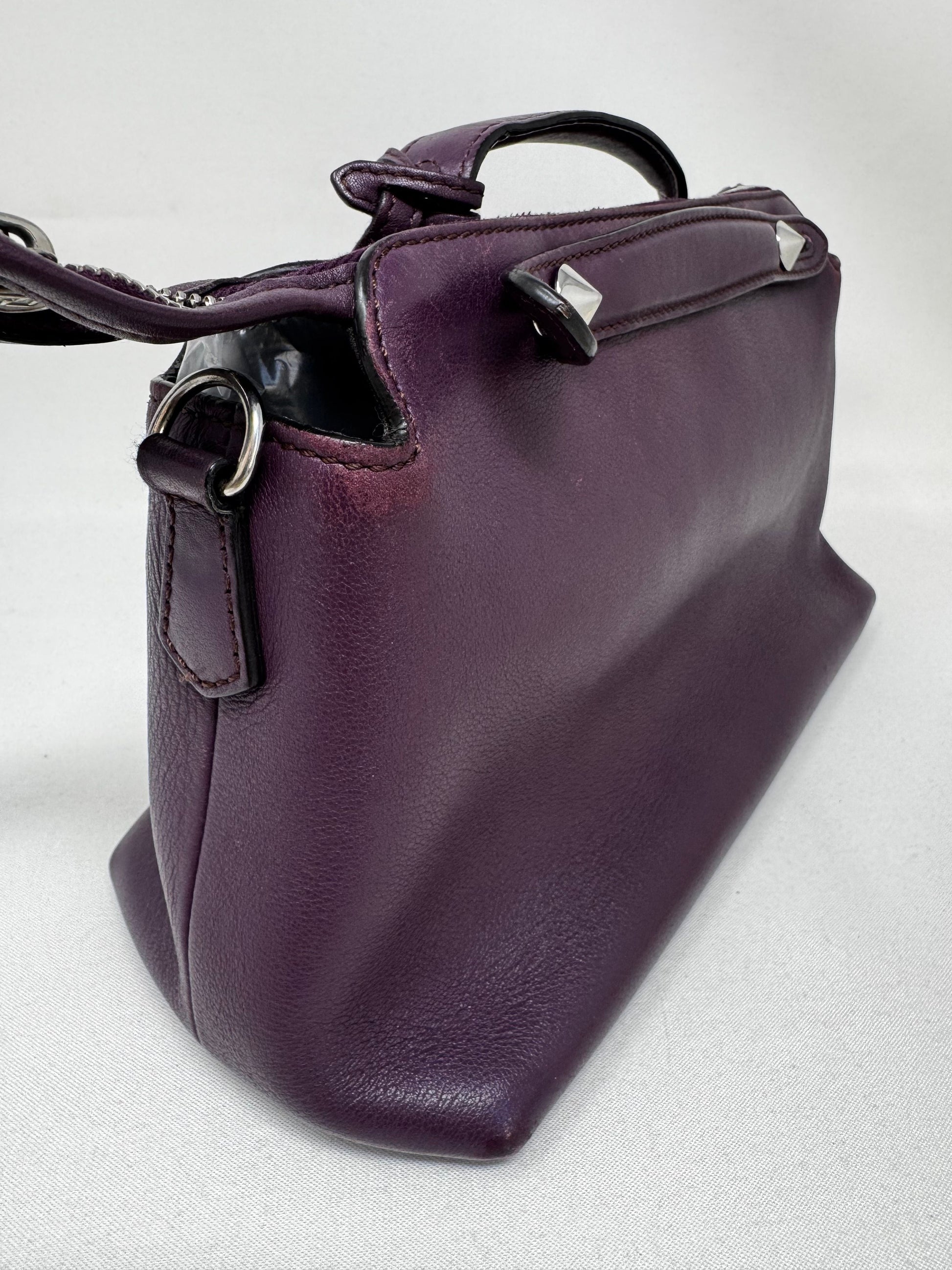 Fendi Aubergine Calfskin Leather Mini By the Way Bag BJ1-06 Rovelle Bags