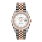 Stainless Steel 18K Everose Gold 36mm Oyster Perpetual Datejust Watch White Roman 126231