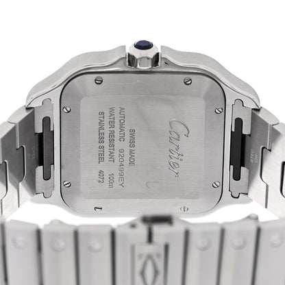 Stainless Steel Alligator 39.8mm Santos De Cartier Automatic Watch Blue