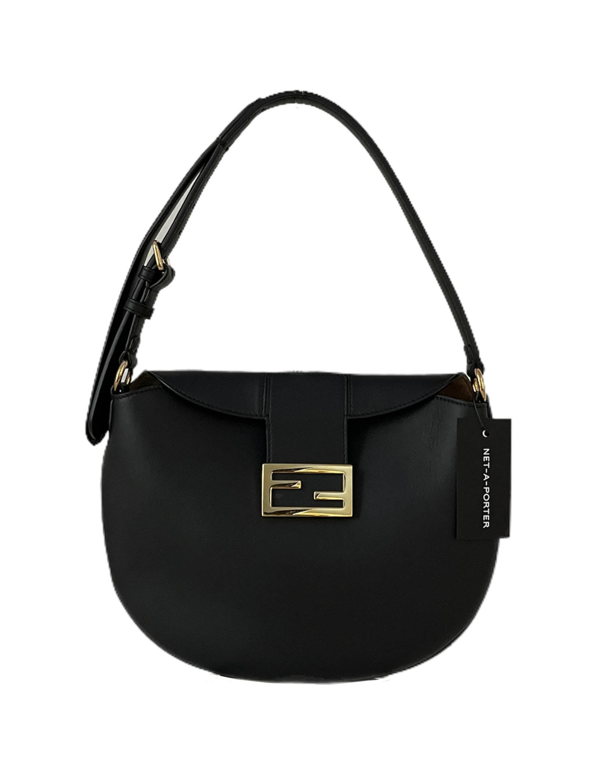 Fendi NEW 2021 Black Small Crescent Shoulder Bag Rovelle Bags