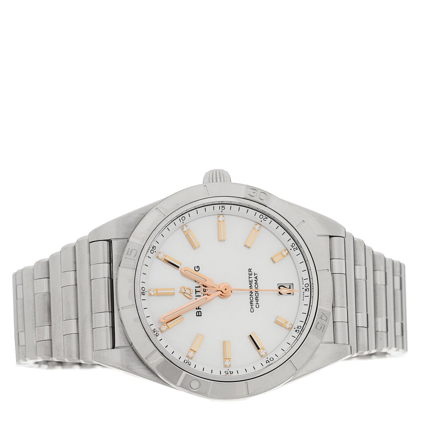 Stainless Steel Diamond Mother of Pearl 36mm Chronomat Automatic Watch A10380