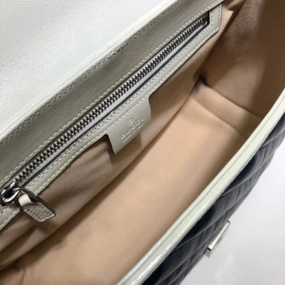 Gucci GG Marmont Matelass茅 Shoulder Bag White