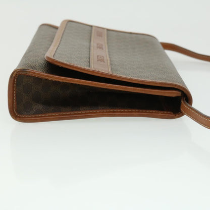 Luxury CELINE Macadam Canvas Shoulder Bag PVC Leather Brown 31513