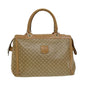 Luxury CELINE Macadam Canvas Hand Bag PVC Leather Beige 31582