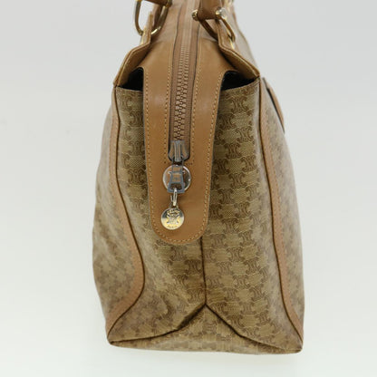 Luxury CELINE Macadam Canvas Hand Bag PVC Leather Beige 31582