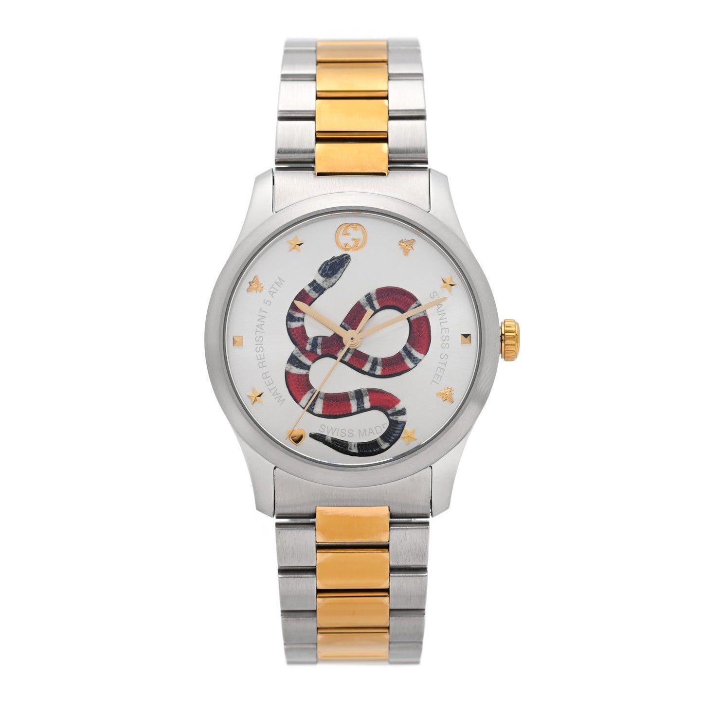 Stainless Steel 38mm G-Timeless Two Tone Snake Quartz Watch