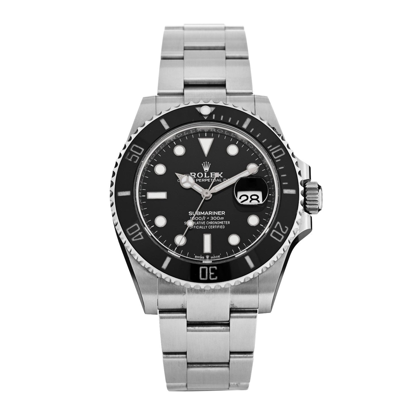 Stainless Steel 41mm Oyster Perpetual Submariner Date Watch Black 126610LN