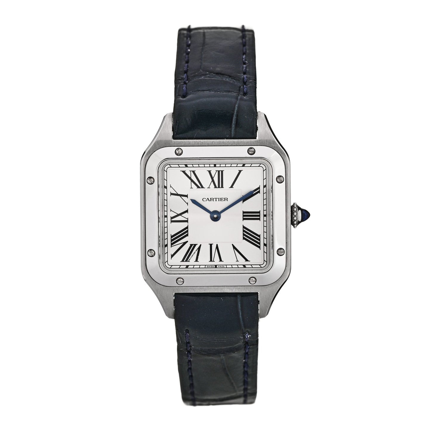 Stainless Steel Alligator 27.5mm Santos Dumont Quartz Watch
