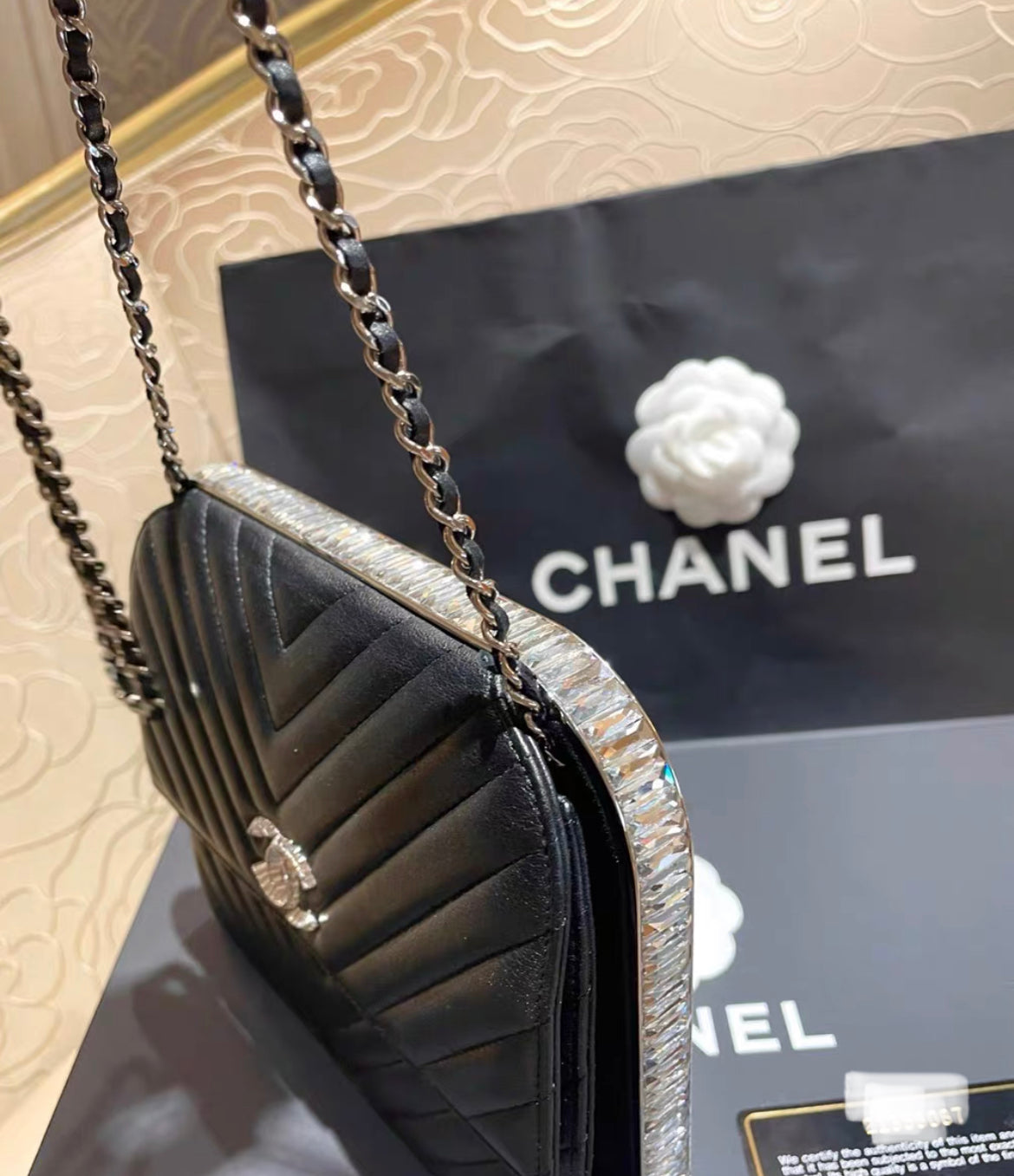 Chanel Luxury Leather Black Clutch Style 7 Rovelle Bags