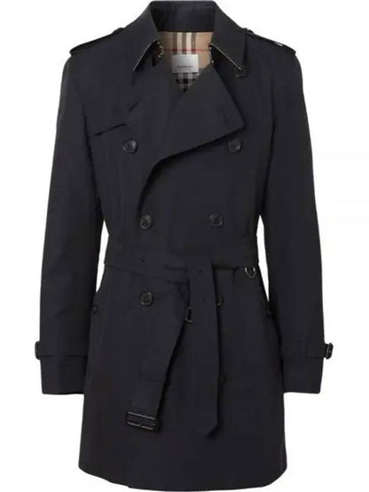 Luxury Burberry Men's Short Wimbledon Trench Coat Midnight Navy