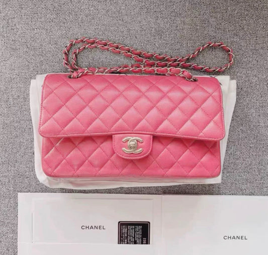 Chanel Medium Classic Double Flap Bag In Bubble Gum Pink Caviar Rovelle Bags