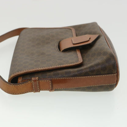 Luxury CELINE Macadam Canvas Shoulder Bag PVC Leather Brown 34058