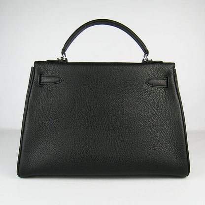 Luxury Hermes Kelly 32Cm Togo Leather Handbag 6108 Black Silver