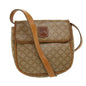 Luxury CELINE Macadam Canvas Shoulder Bag PVC Leather Beige 35355