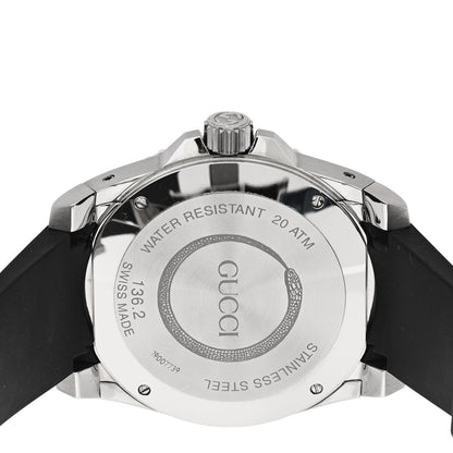 Stainless Steel Rubber 45mm Dive Quartz Watch Black