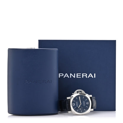 Stainless Steel Alligator 40mm Luminor Quaranta Automatic Watch Blue PAM01370 Blue