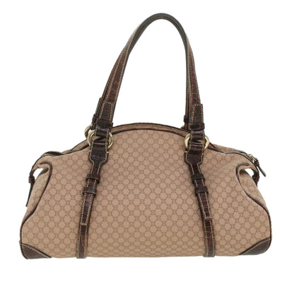 Luxury CELINE Macadam Canvas Shoulder Bag Leather Pink Brown 36300