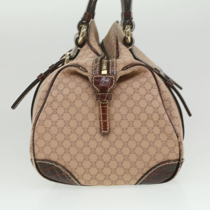 Luxury CELINE Macadam Canvas Shoulder Bag Leather Pink Brown 36300