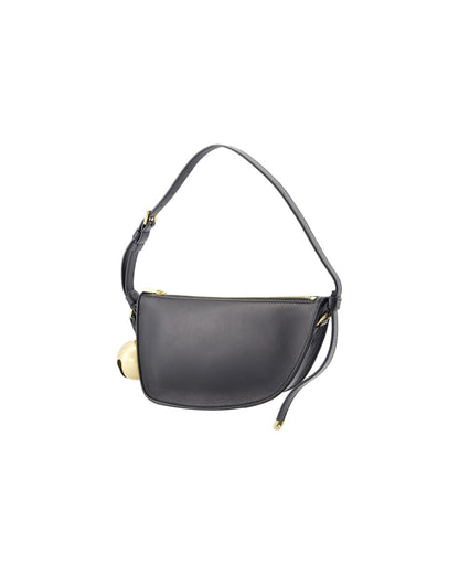 Burberry Curved with Leather Black Shoulder Bag