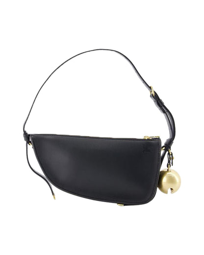 Burberry Curved with Leather Black Shoulder Bag