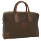 Luxury CELINE Macadam Canvas Boston Bag PVC Leather Brown 36617