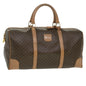 Luxury CELINE Macadam Canvas Boston Bag PVC Leather Brown 36671