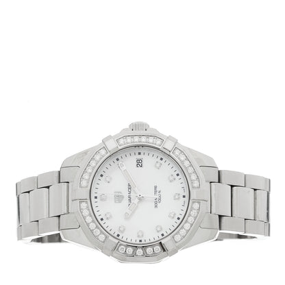 Stainless Steel Diamond Bezel Mother of Pearl 36mm Aquaracer Lady Quartz Watch WBD131C