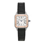Stainless Steel 18K Pink Gold Alligator 31.4mm Santos Dumont Quartz Watch