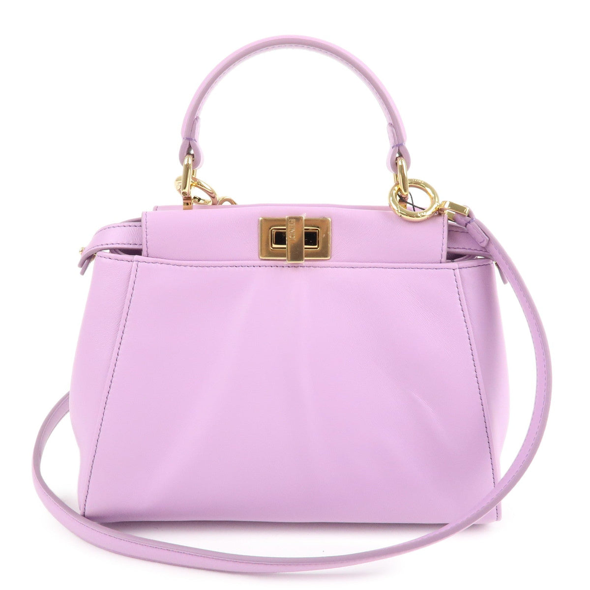 FENDI Mini Peekaboo Leather 2Way Mini Bag Purple 8BN244 Rovelle Bags