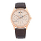 18K Pink Gold Alligator 39mm Master Ultra Thin Perpetual Calendar Automatic Watch Beige Q1303520