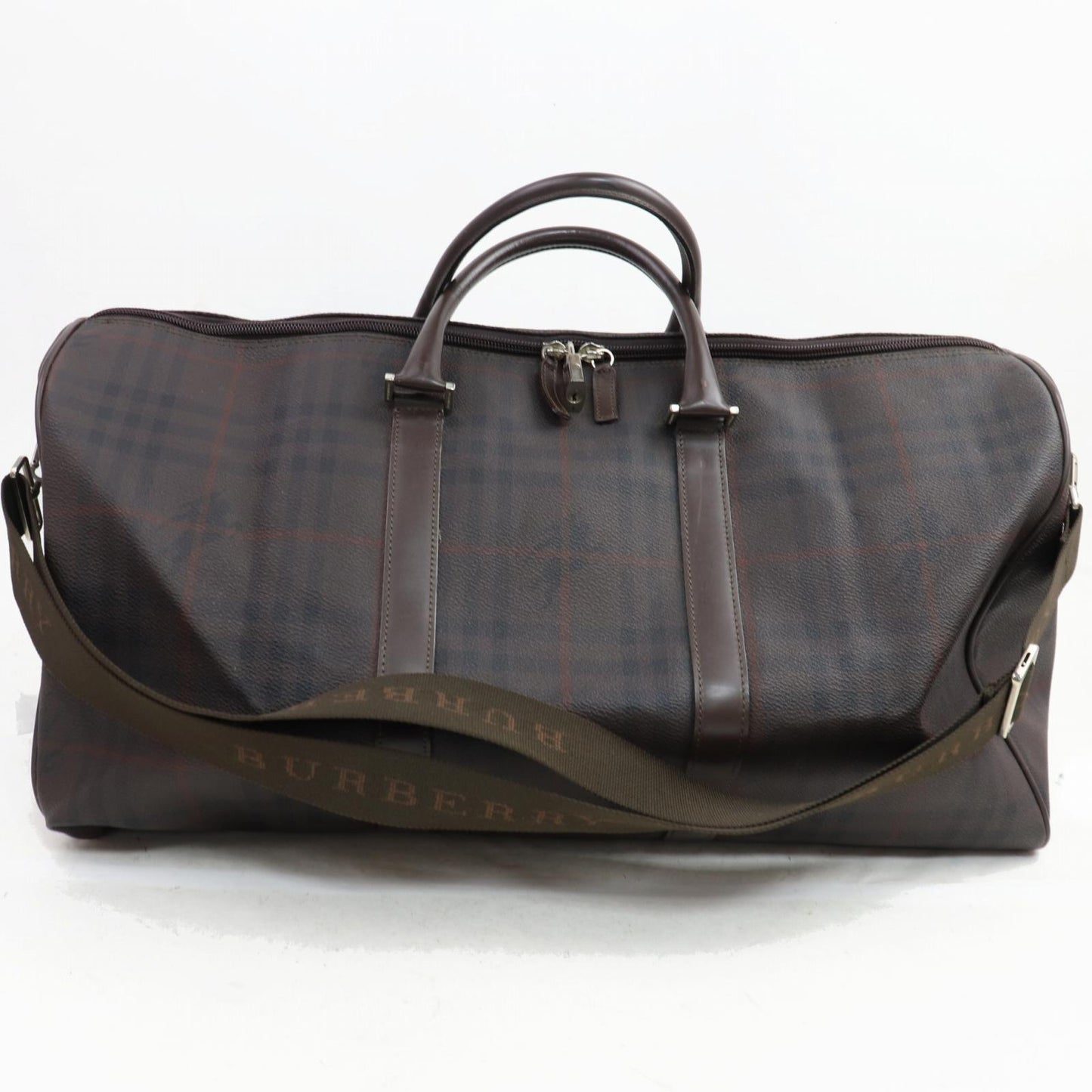 Burberry London Boston PVC Brown Handbag