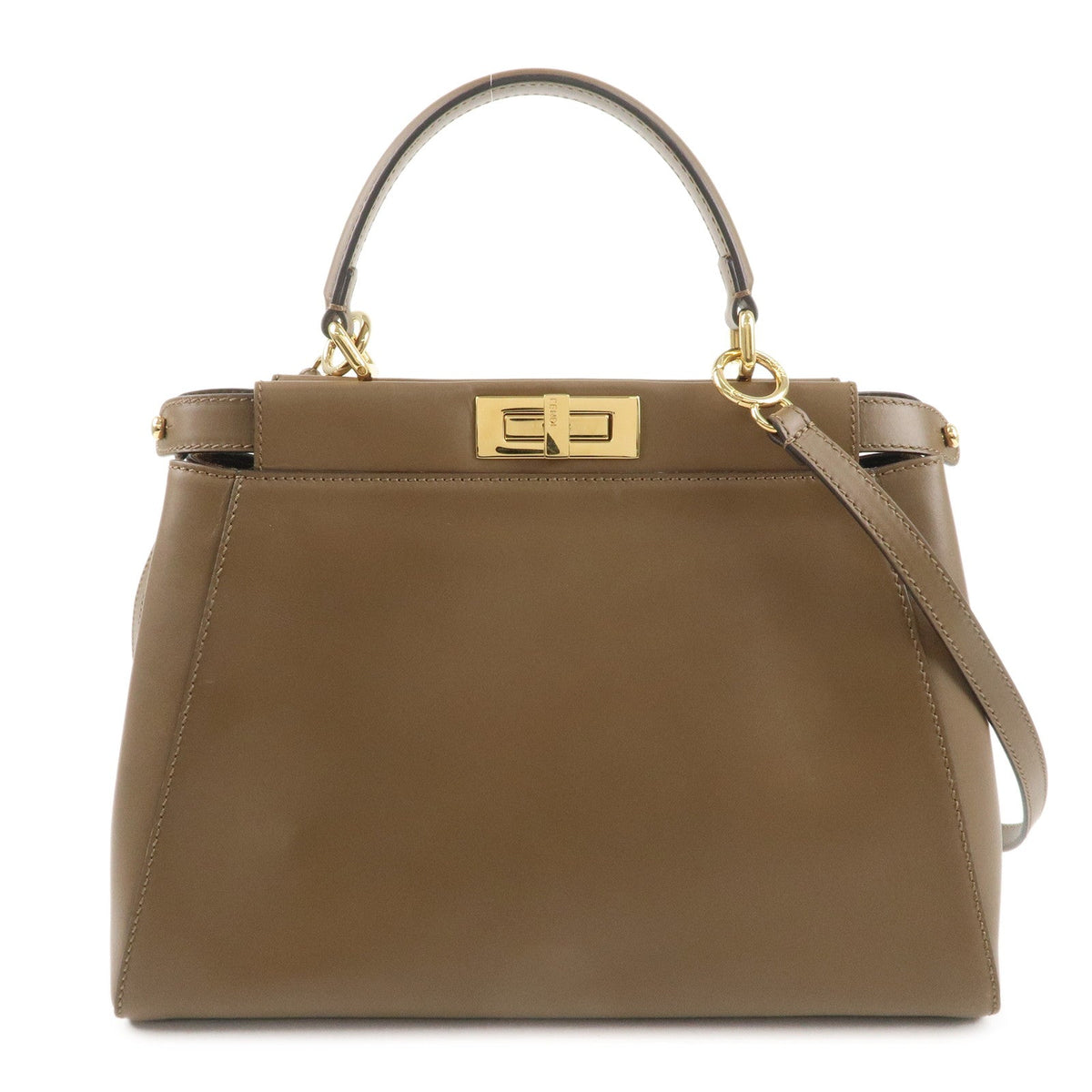 FENDI Peekaboo Regular 2Way Shoulder Bag Hand Bag Brown 8BN226 Rovelle Bags