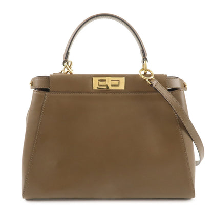 FENDI Peekaboo Regular 2Way Shoulder Bag Hand Bag Brown 8BN226 Rovelle Bags