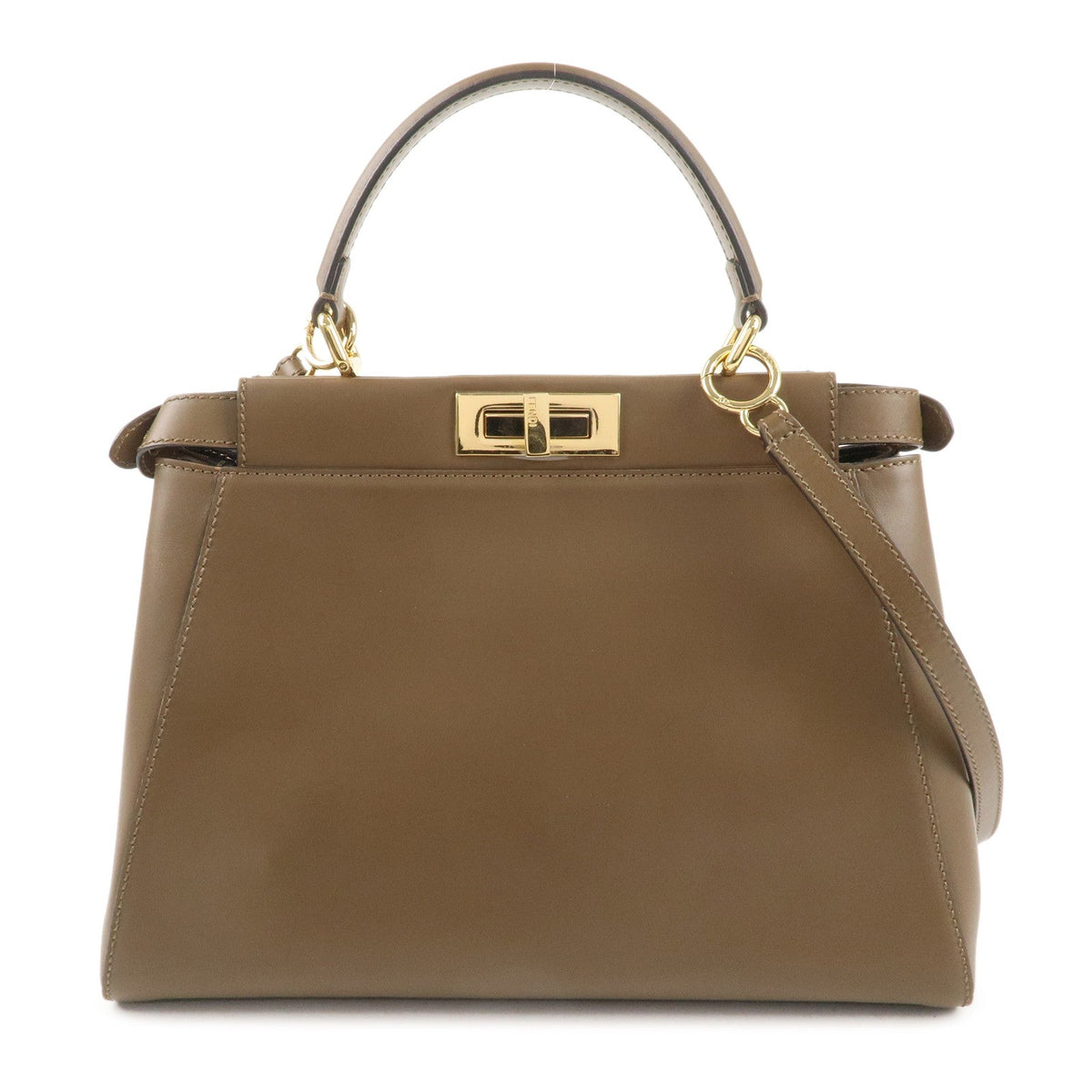 FENDI Peekaboo Regular 2Way Shoulder Bag Hand Bag Brown 8BN226 Rovelle Bags