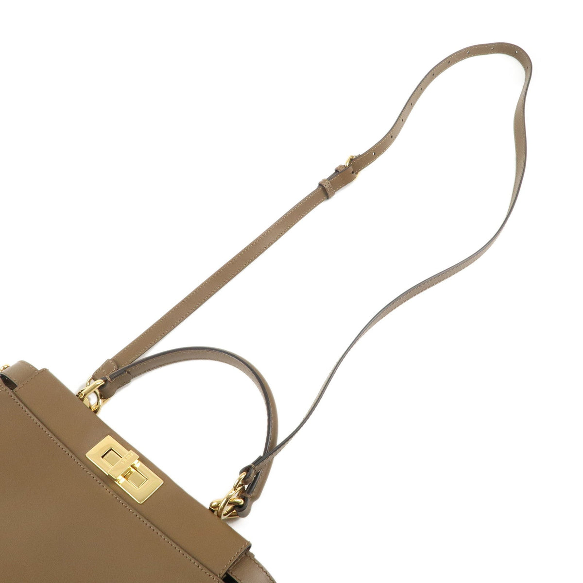 FENDI Peekaboo Regular 2Way Shoulder Bag Hand Bag Brown 8BN226 Rovelle Bags