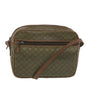 Luxury CELINE Macadam Canvas Shoulder Bag PVC Leather Beige 37414