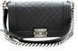 Chanel Boy Chain Shoulder Bag Black Quilted Flap Calfskin Leather Rovelle Bags