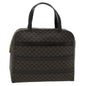 Luxury CELINE Macadam Canvas Hand Bag PVC Leather Black 37689