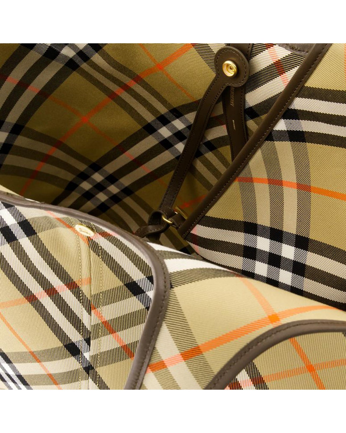 Burberry Women SIZE Check Beige Tote Bag