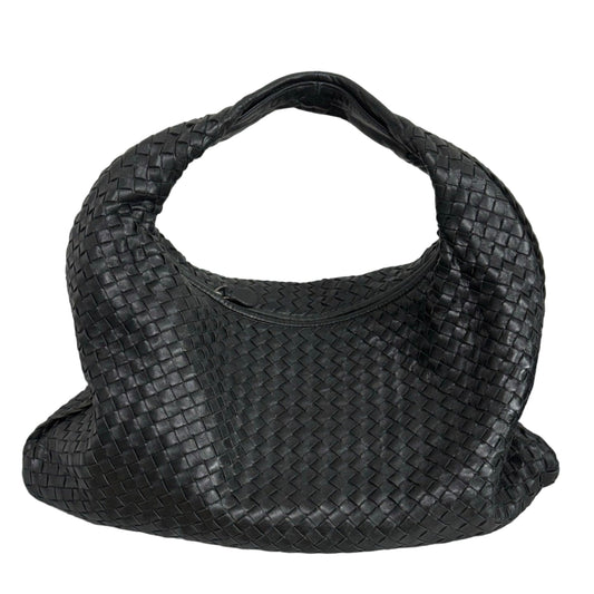 Bottega Veneta Veneta Intrecciato Hobo Bag Large Black Lambskin leather 48cm