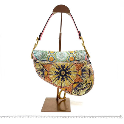 Dior In Lights Saddle Medium Multicolor Beads and Calfskin Leather Shoulder Bag Rovelle Bags